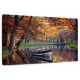thumbnail image 1 of Elephant Stock Autumn Lake Boat Wall Art - Horizontal Canvas Wall Art - Living Room Wall Decor - Nature Canvas - Orange And Green Decor - 12" x 8", 1 of 8