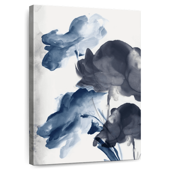 Elephant Stock Azura Bouquet I Wall Art - Vertical Canvas Wall Art - Living Room Wall Decor - Abstract Canvas - Blue And White Decor By Eva Watts - 8" x 12"