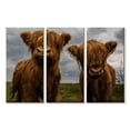 thumbnail image 1 of Elephant Stock Baby Highland Cows Wall Art - Horizontal Multi Panel Canvas - Hallway Wall Decor - Animal Multi Panel - Brown And Blue Decor - 23" x 14", 1 of 4