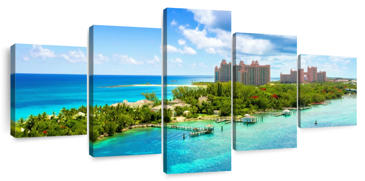 Elephant Stock Bahamas Beach Wall Art - Horizontal Multi Panel Canvas ...