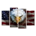 thumbnail image 1 of Elephant Stock Bald Eagle On Us Flag Wall Art - Horizontal Multi Panel Canvas - Living Room Wall Decor - Animal Multi Panel - Brown And Red Decor - 30" x 18", 1 of 4