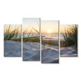 thumbnail image 1 of Elephant Stock Baltic Sea Beach Wall Art - Horizontal Multi Panel Canvas - Living Room Wall Decor - Beach Multi Panel - Gray And Orange Decor - 68" x 42", 1 of 4