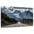 thumbnail image 1 of Elephant Stock Banff Highway Mountain Scene Wall Art - Horizontal Canvas Wall Art - Living Room Wall Decor - Transportation Canvas - Black And Blue Decor - 51" x 34", 1 of 8