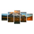 thumbnail image 1 of Elephant Stock Banff Mountain Sunset Wall Art - Horizontal Multi Panel Canvas - Living Room Wall Decor - Nature Multi Panel - Blue And Green Decor - 55" x 24", 1 of 4