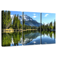 thumbnail image 1 of Elephant Stock Banff National Park Wall Art - Horizontal Multi Panel Canvas - Living Room Wall Decor - Nature Multi Panel - Blue And Green Decor - 33" x 20", 1 of 8