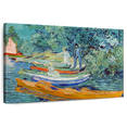 thumbnail image 1 of Elephant Stock Bank Of The Oise At Auvers Wall Art - Horizontal Canvas Wall Art - Living Room Wall Decor - Transportation Canvas - Gray And Teal Decor By Vincent Van Gogh - 24" x 16", 1 of 8