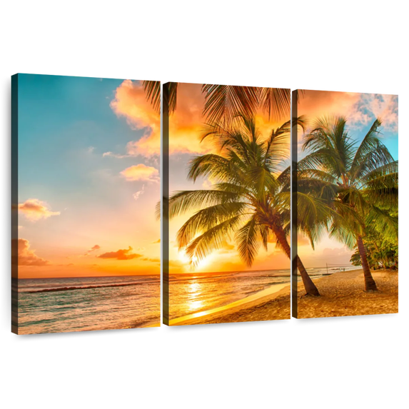 Elephant Stock Barbados Island Wall Art - Beach Multi Panel Canvas - 65 ...