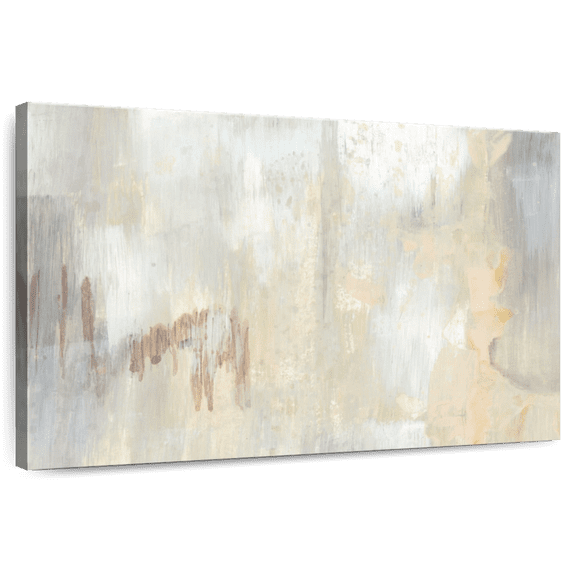 Elephant Stock Barely Blush I Wall Art - Horizontal Canvas Wall Art - Living Room Wall Decor - Abstract Canvas - Blue And White Decor By Jennifer Goldberger - 12" x 8"
