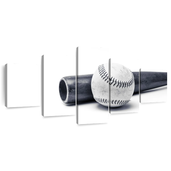 Elephant Stock Baseball And Bat Wall Art - Sports Multi Panel Canvas - 55" x 24"