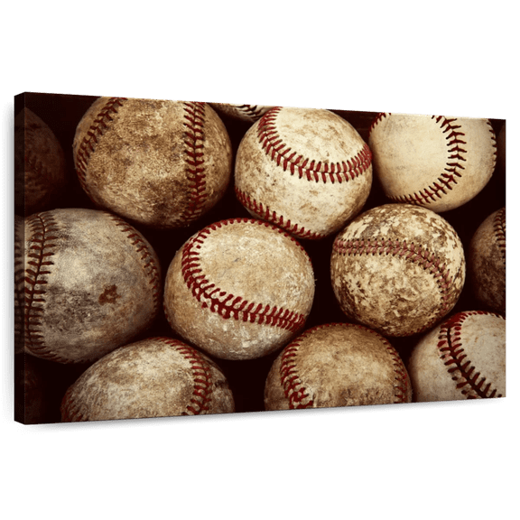 Elephant Stock Baseball Balls Wall Art - Sports Canvas Canvas - 12" x 8"
