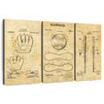 thumbnail image 1 of Elephant Stock Baseball Compilation Patent Wall Art - Horizontal Multi Panel Canvas - Living Room Wall Decor - Sports Multi Panel - Black And Beige Decor - 74" x 48", 1 of 8