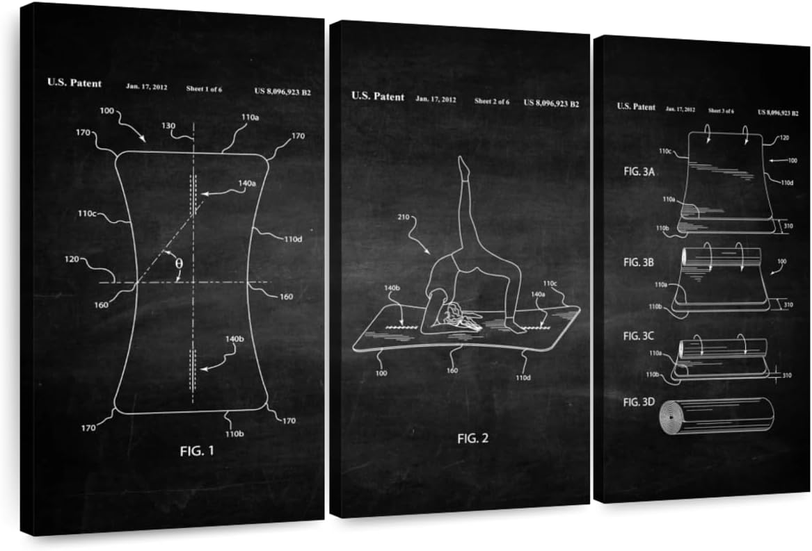 Elephant Stock Basketball Patents Multi Piece Canvas 3 Panel Wall Art ...