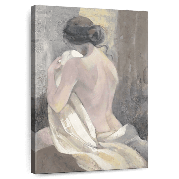 Elephant Stock After The Bath Ii Wall Art - Vertical Canvas Wall Art - Living Room Wall Decor - People Canvas - Brown And Gray Decor By Albena Hristova - 30" x 45"