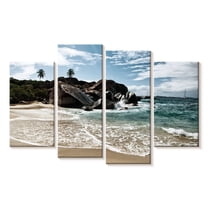 Elephant Stock The Baths Of Virgin Gorda Wall Art - Horizontal Multi Panel Canvas - Living Room Wall Decor - Beach Multi Panel - Brown And Blue Decor - 30" x 18"
