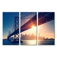 thumbnail image 1 of Elephant Stock Bay Bridge Wall Art - Horizontal Multi Panel Canvas - Living Room Wall Decor - Architecture Multi Panel - Black And Blue Decor - 23" x 14", 1 of 4