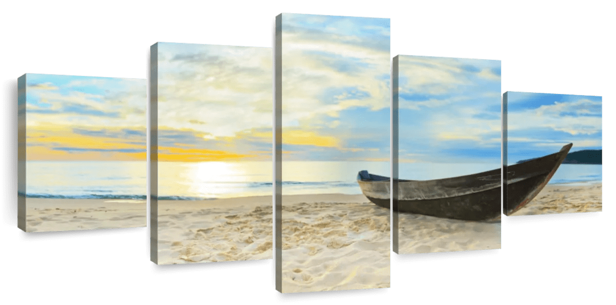 Elephant Stock Beach Breeze Wall Art - Horizontal Multi Panel Canvas ...