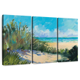 thumbnail image 1 of Elephant Stock Beach Dunes Wall Art - Horizontal Multi Panel Canvas - Living Room Wall Decor - Beach Multi Panel - Turquoise And Blue Decor By Jane Slivka - 33" x 20", 1 of 8