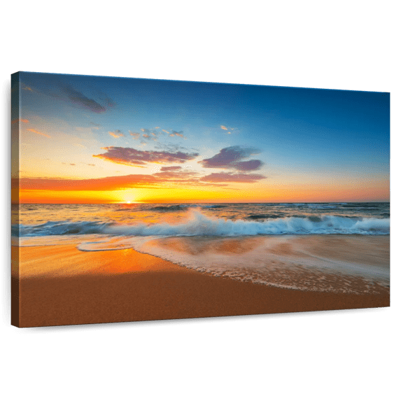 Elephant Stock Beach Sunset Sky Wall Art - Horizontal Canvas Wall Art ...