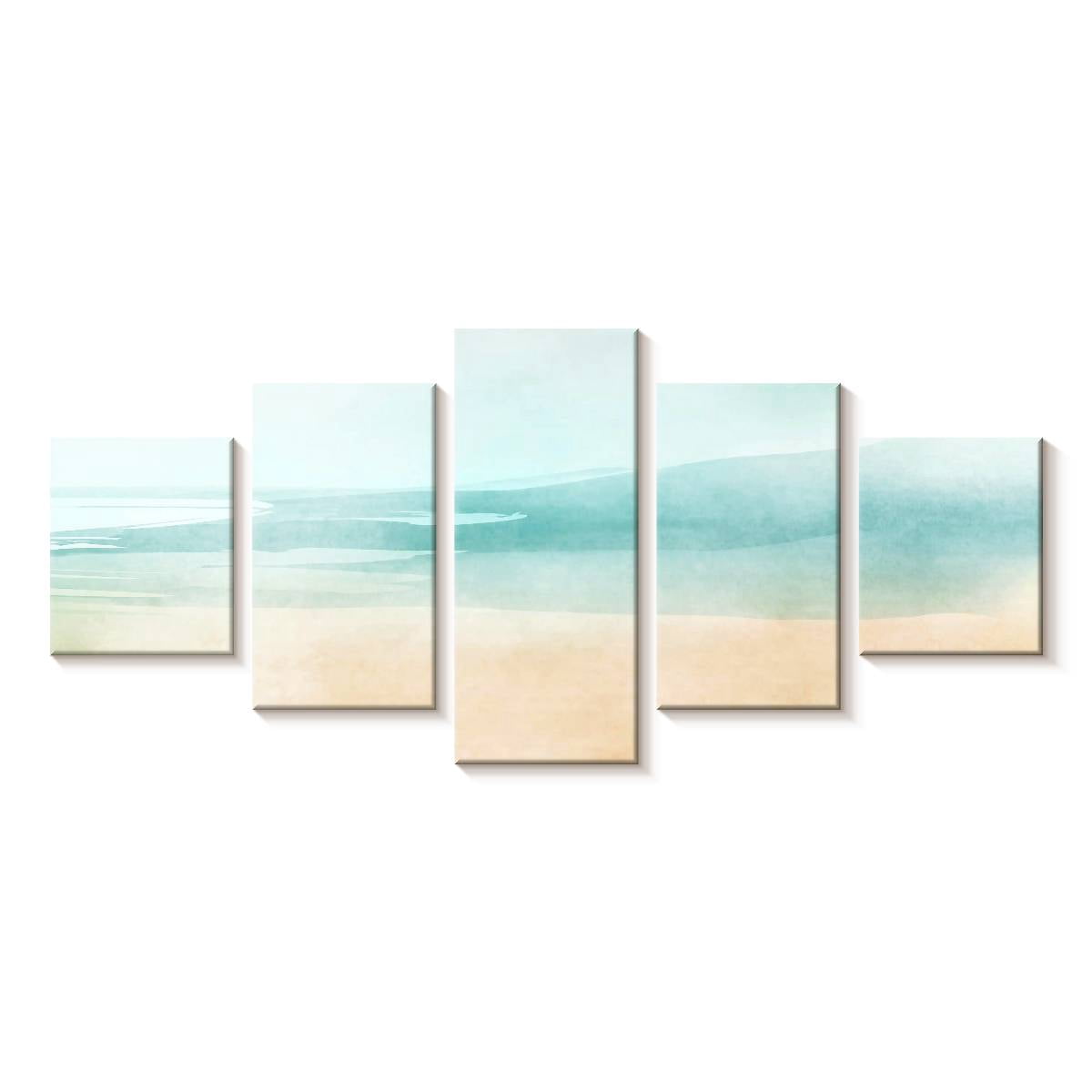 Elephant Stock Beach Water Wall Art - Horizontal Multi Panel Canvas ...