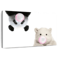 thumbnail image 1 of Elephant Stock Bears Bubble Gum Wall Art - Horizontal Canvas Wall Art - Living Room Wall Decor - Humor Canvas - White And Black Decor - 24" x 16", 1 of 8
