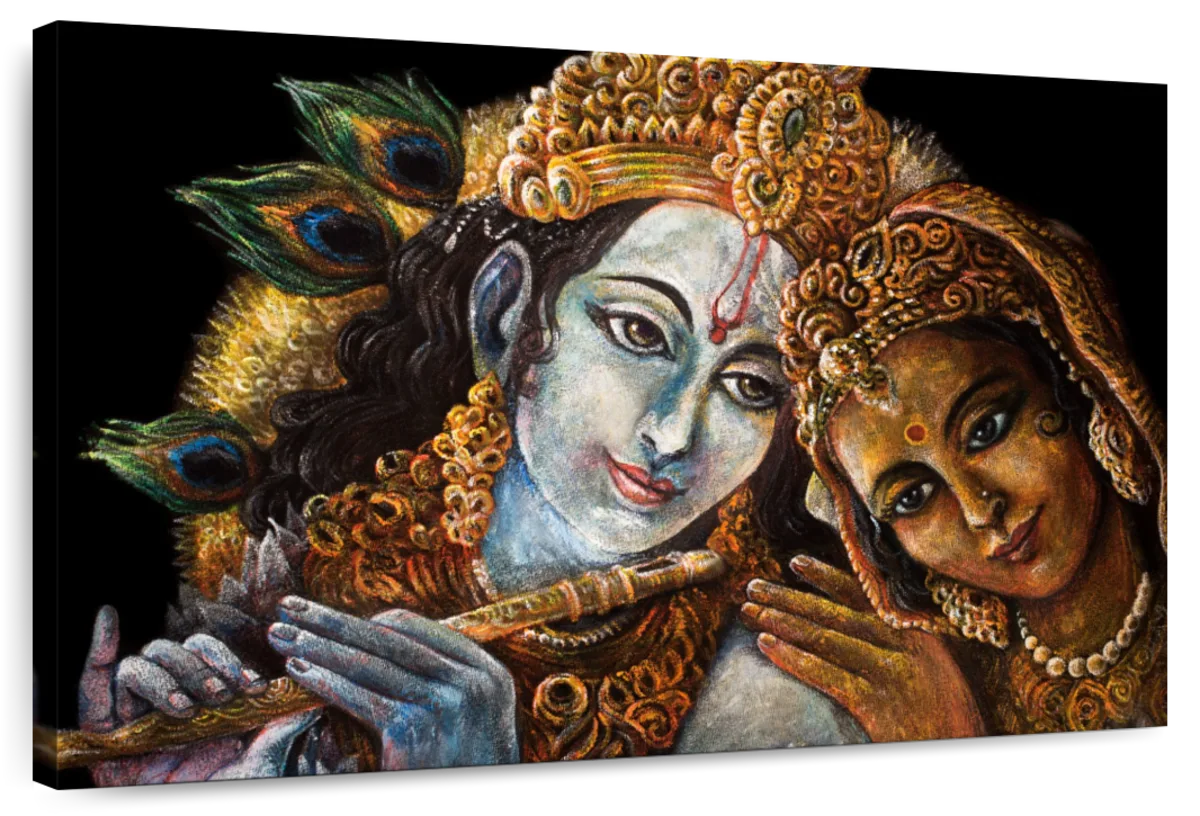 Elephant Stock Beautiful Radha Krishna Wall Art Horizontal Canvas