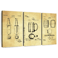 thumbnail image 1 of Elephant Stock Beer Compilation Patent Wall Art - Horizontal Multi Panel Canvas - Kitchen Wall Decor - Patent Multi Panel - Black And Yellow Decor - 50" x 32", 1 of 8