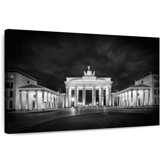 Elephant Stock Berlin Brandenburg Gate Wall Art - Horizontal Canvas Wall Art - Home Office Wall Decor - Places Canvas - Black And White Decor By Melanie Viola - 30" x 20"