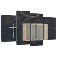 thumbnail image 1 of Elephant Stock Bible Wall Art - Horizontal Multi Panel Canvas - Living Room Wall Decor - Religion And Spirituality Multi Panel - Gray And Beige Decor - 75" x 48", 1 of 8