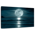 thumbnail image 1 of Elephant Stock Big Moon Wall Art - Horizontal Canvas Wall Art - Living Room Wall Decor - Astronomy & Space Canvas - Teal And Gray Decor - 36" x 24", 1 of 8