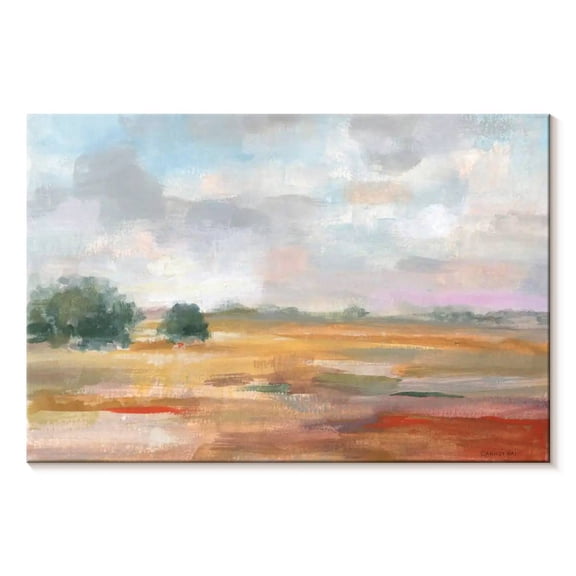 Elephant Stock Big Sky In October Wall Art - Horizontal Canvas Wall Art - Living Room Wall Decor - Abstract Canvas - Beige And Gray Decor By Danhui Nai - 12" x 8"