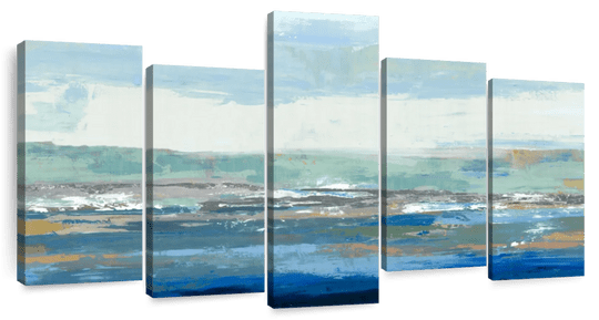 Elephant Stock A Big Wave Wall Art - Horizontal Multi Panel Canvas ...