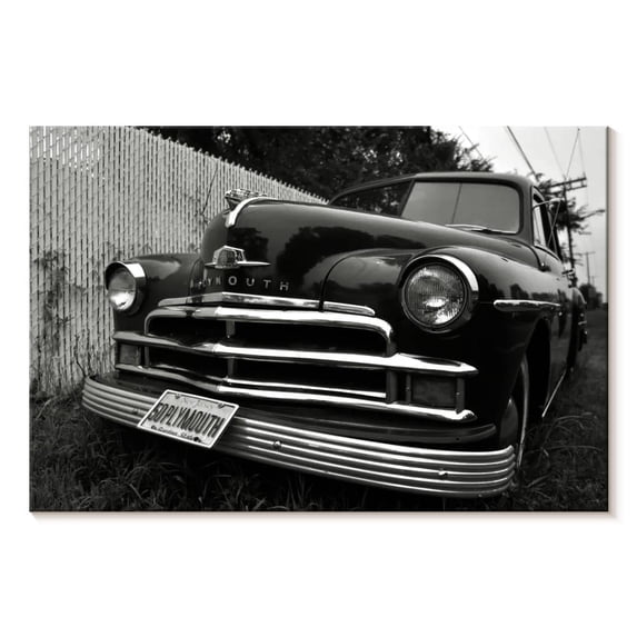 Elephant Stock Bike And Lamp Wall Art - Horizontal Canvas Wall Art - Living Room Wall Decor - Transportation Canvas - Black And Gray Decor By Matt Collins - 12" x 8"