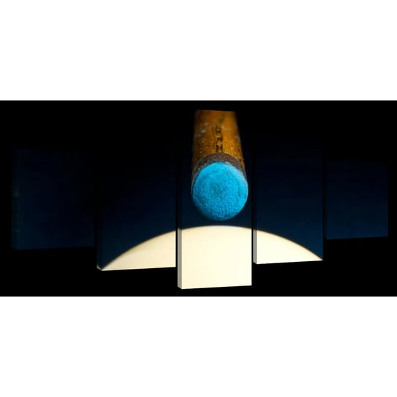 Elephant Stock Billiard Goal Wall Art - Horizontal Multi Panel Canvas - 5 Pieceliving Room Wall Decor - Photography Hobbies And Lifestyle Multi Panel - Black And Beige Decor - 29" x 12"