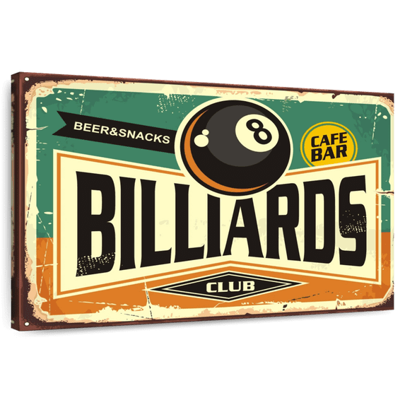 Elephant Stock Billiards Club Wall Art - Horizontal Canvas Wall Art - Living Room Wall Decor - Wall Signs Canvas - Beige And Black Decor - 30" x 20"