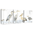 thumbnail image 1 of Elephant Stock Birds Of The Coast Rustic Panel Wall Art - Horizontal Multi Panel Canvas - Living Room Wall Decor - Animal Multi Panel - White And Gray Decor By Tara Reed - 26" x 12", 1 of 8