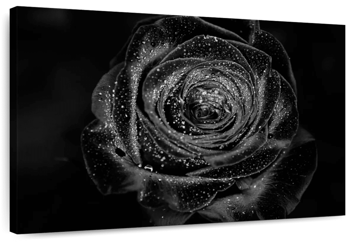 Elephant Stock Black Baccara Rose Wall Art - Horizontal Canvas Wall Art ...