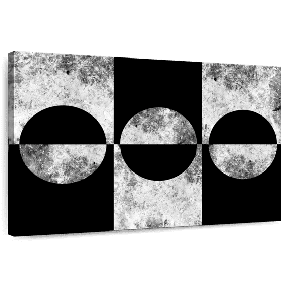 Elephant Stock Black Background Abstract Wall Art - Horizontal Canvas Wall Art - Living Room Wall Decor - Abstract Canvas - Black And Gray Decor - 48" x 32"