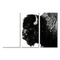 thumbnail image 1 of Elephant Stock Black Bison Wall Art - Horizontal Multi Panel Canvas - Living Room Wall Decor - Animal Multi Panel - White And Black Decor - 23" x 14", 1 of 4