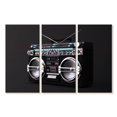 thumbnail image 1 of Elephant Stock Black Boombox Wall Art - Horizontal Multi Panel Canvas - Living Room Wall Decor - Music Multi Panel - Black And White Decor - 74" x 48", 1 of 4