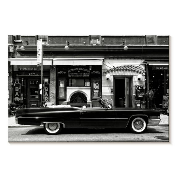 Elephant Stock Black Cadillac Wall Art - Horizontal Canvas Wall Art - Living Room Wall Decor - Transportation Canvas - Black And White Decor By Philippe Hugonnard - 36" x 24"