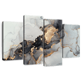 thumbnail image 1 of Elephant Stock Black And Gold Splash Wall Art - Horizontal Multi Panel Canvas - Living Room Wall Decor - Abstract Multi Panel - Gold And Gray Decor - 36" x 22", 1 of 8