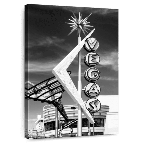 Elephant Stock Black Nevada - The Famous Vegas Sign Wall Art - Vertical Canvas Wall Art - Living Room Wall Decor - Places Canvas - Black And Gray Decor By Philippe Hugonnard - 8" x 12"