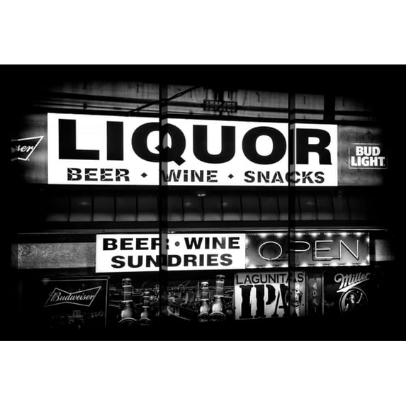 Elephant Stock Black Nevada Liquor Wall Art - Horizontal Multi Panel Canvas - Dining Room Wall Decor - Inspirational Typography Multi Panel - Black And White Decor By Philippe Hugonnard - 45" X 28"