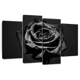 thumbnail image 1 of Elephant Stock Black Rose Wall Art - Horizontal Multi Panel Canvas - Living Room Wall Decor - Floral And Botanical Multi Panel - Black And Gray Decor - 75" x 48", 1 of 8