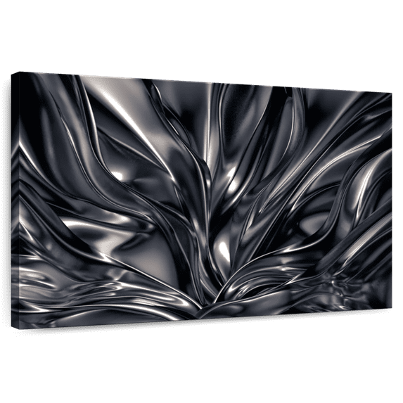 Elephant Stock Black And Silver Abstract Wall Art - Horizontal Canvas Wall Art - Living Room Wall Decor - Abstract Canvas - Gray And Black Decor - 12" x 8"