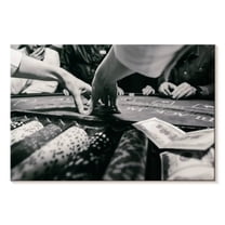 Elephant Stock Blackjack Dealing Cards Wall Art - Horizontal Canvas Wall Art - Living Room Wall Decor - Hobbies And Lifestyle Canvas - Gray And Black Decor - 12" x 8"