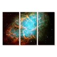 thumbnail image 1 of Elephant Stock Blazing Crab Nebula Wall Art - Horizontal Multi Panel Canvas - Living Room Wall Decor - Astronomy & Space Multi Panel - Black And Turquoise Decor By Nasa - 23" x 14", 1 of 4