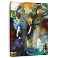 thumbnail image 1 of Elephant Stock Blotchy Elephant Wall Art - Vertical Canvas Wall Art - Living Room Wall Decor - Animal Canvas - Gray And Orange Decor By Design Fabrikken - 30" x 45", 1 of 8