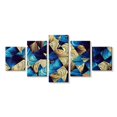 thumbnail image 1 of Elephant Stock Blue Abstract Geometric Wall Art - Horizontal Multi Panel Canvas - Living Room Wall Decor - Abstract Multi Panel - Blue And Beige Decor - 29" x 12", 1 of 4