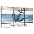 thumbnail image 1 of Elephant Stock Blue Anchor Quote Wall Art - Horizontal Multi Panel Canvas - Living Room Wall Decor - Wall Signs Multi Panel - Blue And Brown Decor - 65" x 42", 1 of 8